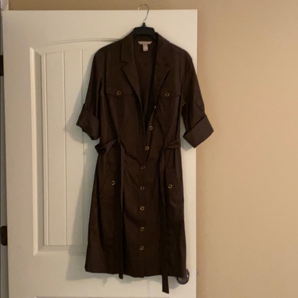 Banana Republic Olive green Belted safari dress